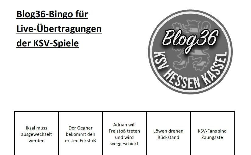 Spielspaß zum Saisonende: Das Blog36-Bingo für&nbsp;KSV-Spiele